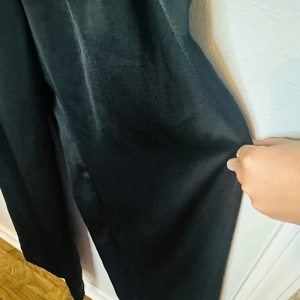 DELVIN Black Off Shoulder Silver Trimmed Detail Ruffle Pocket Jumpsuit size 8 - Image 9