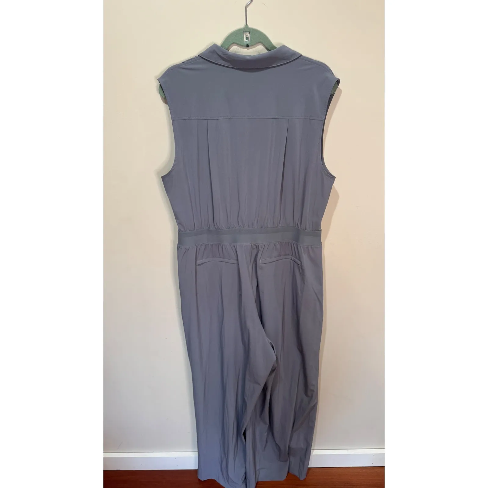Athleta Brooklyn Heights Wide Leg Jumpsuit‎ Sz 16 Gray - Image 3