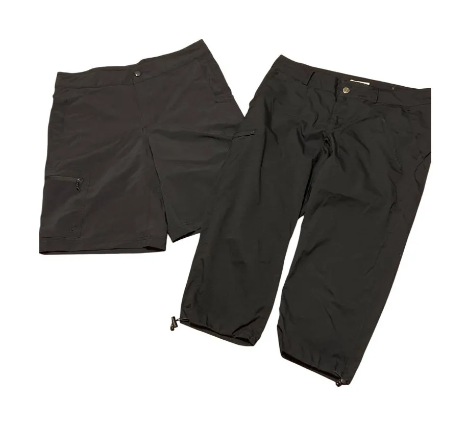 Magellan Outdoors 2 Pair Womens Bottoms Shorts Capris Black Fish Gear Size Small - Image 1