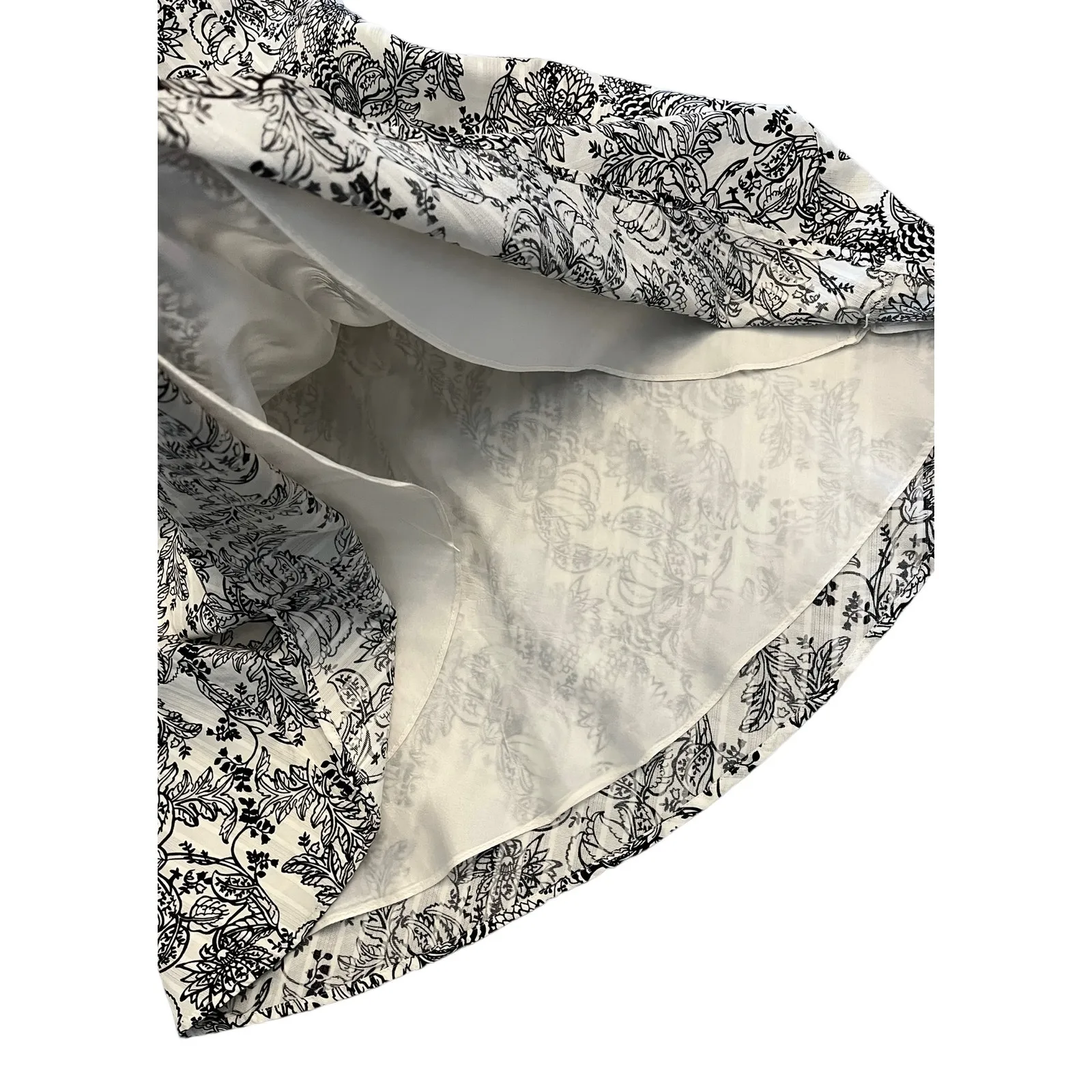 Ann Taylor Loft Fit Flair Black White Floral Dress Womens Sz 0 Petite Mob Wife - Image 6