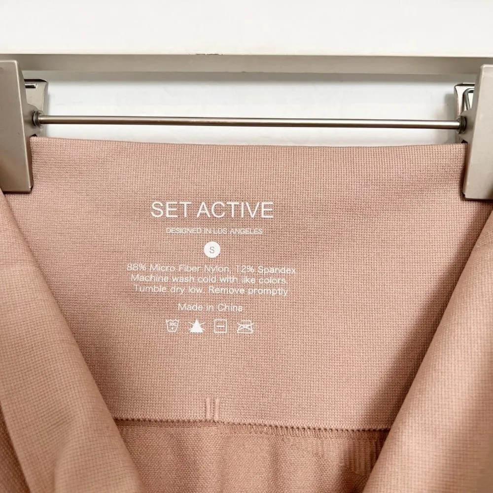 SET Active Sculpt Flex Seamless High Rise Athletic Workout Leggings Pink Small - Image 6