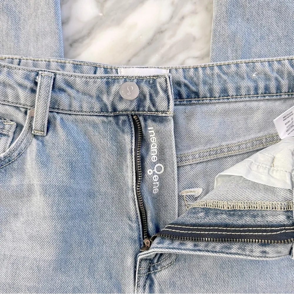 INSANE GENE High Rise Ripped Straight Jeans • Sz 25 Blue - Image 11