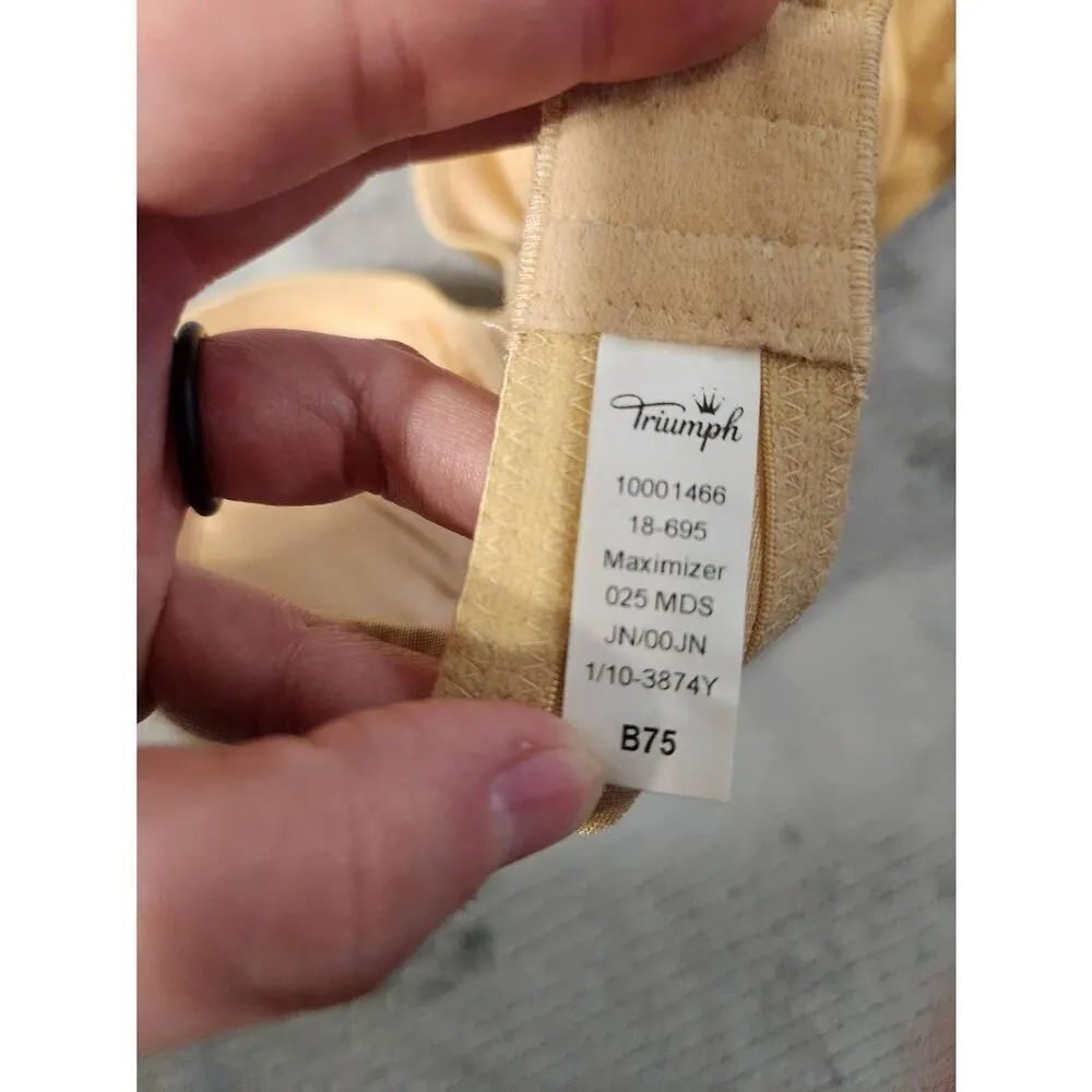 Triumph Size 34A Beige Strapless Push Up Bra Tan - Image 3