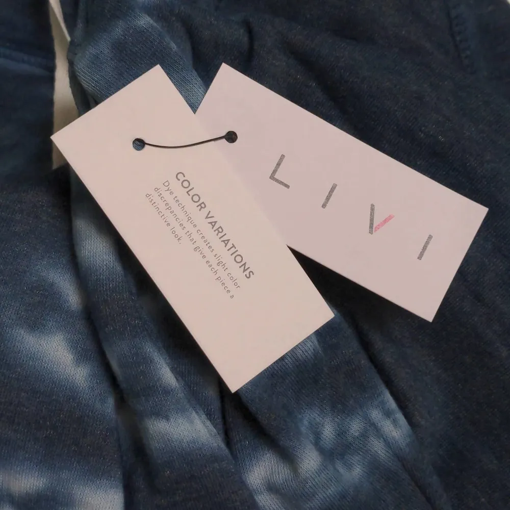 Lane Bryant LIVI Active Sweatshirt Full Zip Tie Dye Hoodie Blue White 18/20 New - Image 9