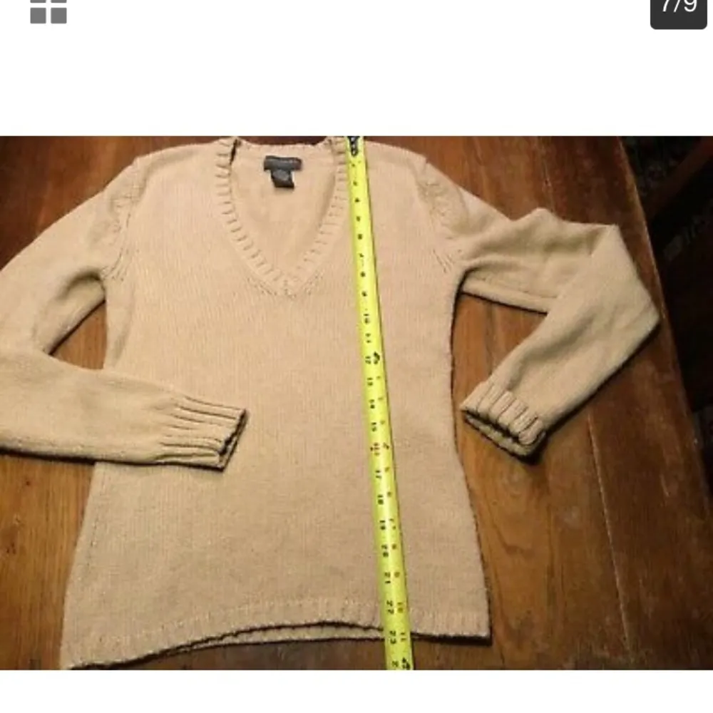 Vtg Banana Republic Women S/M Camel V-neck Sweater - Image 7