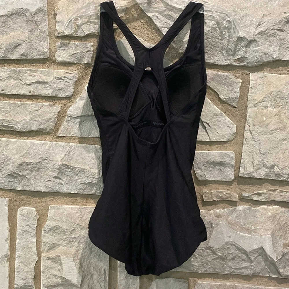 Speedo Black 1 Piece Sport Swim Bathing Suit M - Image 4