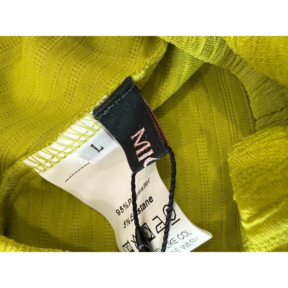 Micas Vacation Solid Cutout Tie Back Drawstring Mini Green Dress Party Large - Image 3