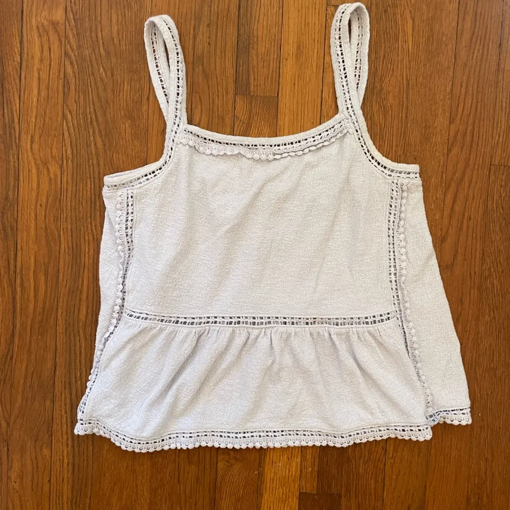 J. Crew Point Sur Embroidered Trim Blue Tank - Size Medium - Image 6