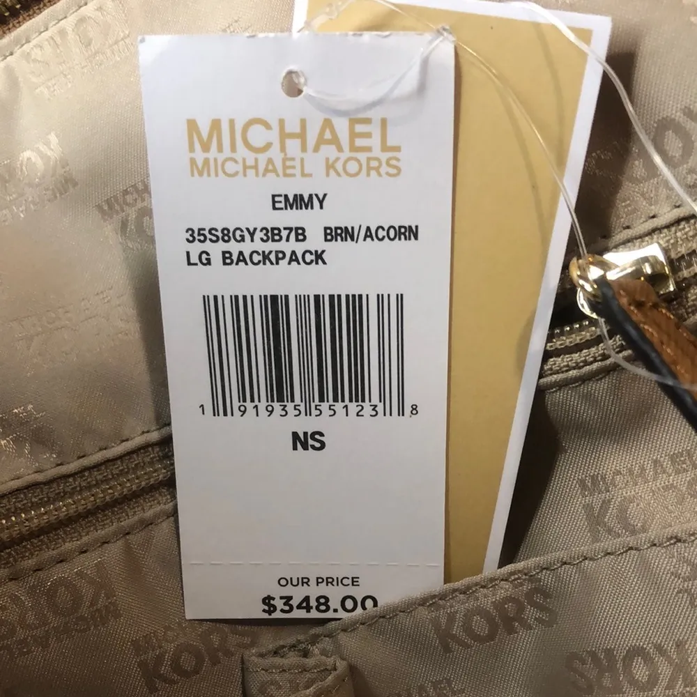MICHAEL KORS MK Monogram Bicolor Leather & Coated Canvas Tech Backpack NWT - Image 10