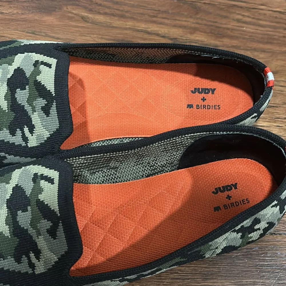 Birdies Blackbird Flat Loafer Shoe Camo Green Point Knit Size 9 - Image 2