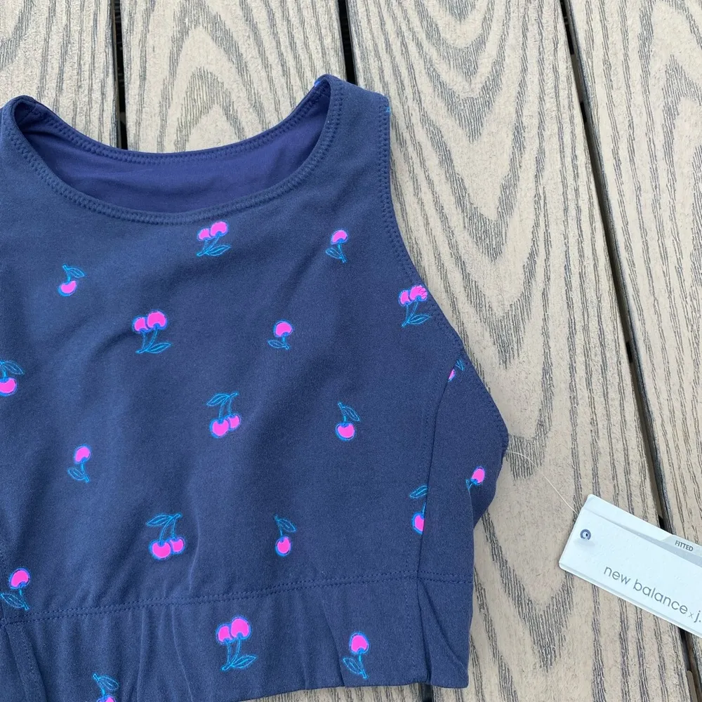 NWT J.Crew New Balence Collab size small blue cherry bra top - Image 4