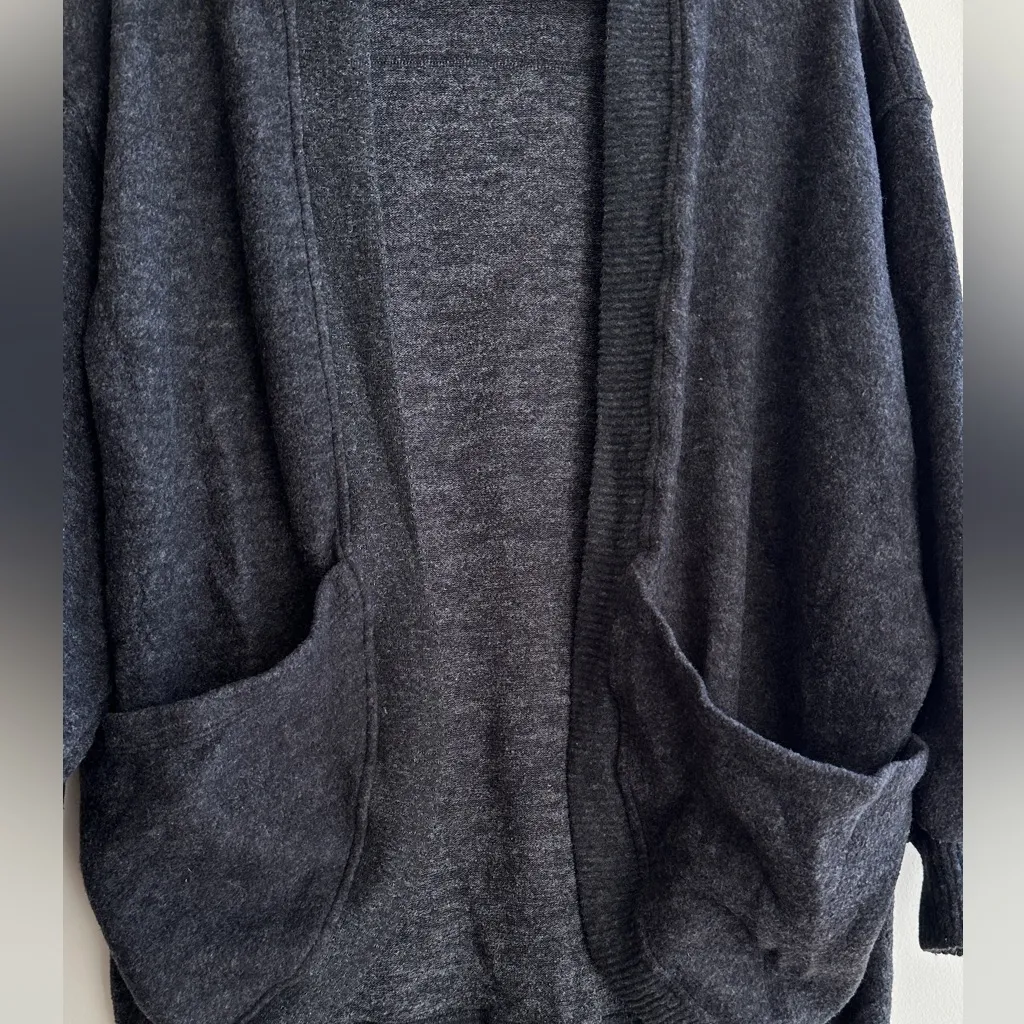 Cherish Grey Balloon Sleeve Cardigan, Comfy Cloud Soft Sweater, Size Small - Image 3