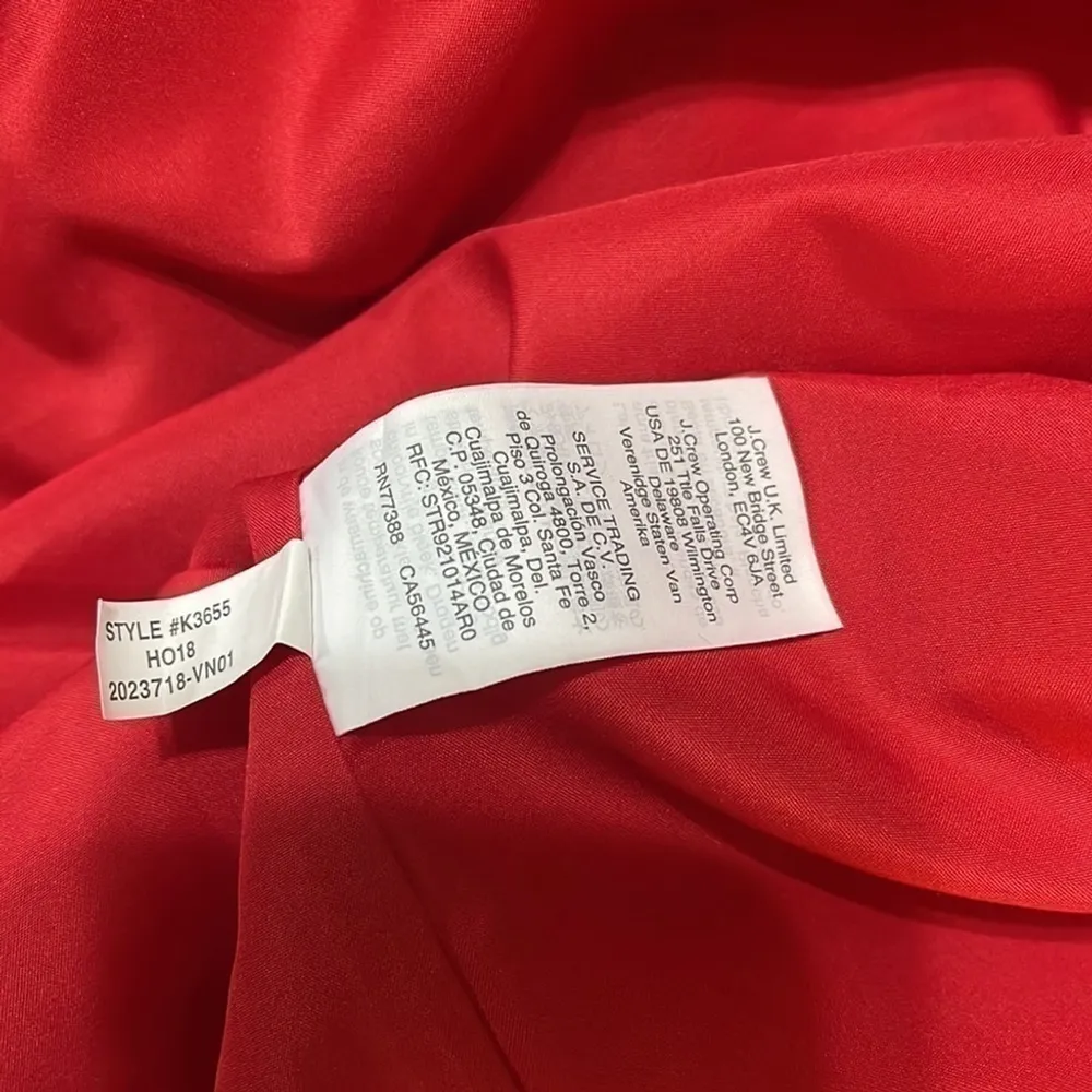 J. Crew Red Dandelion Floral Long Sleeve Dress Fully Lined Women’s Size 2 - Image 9