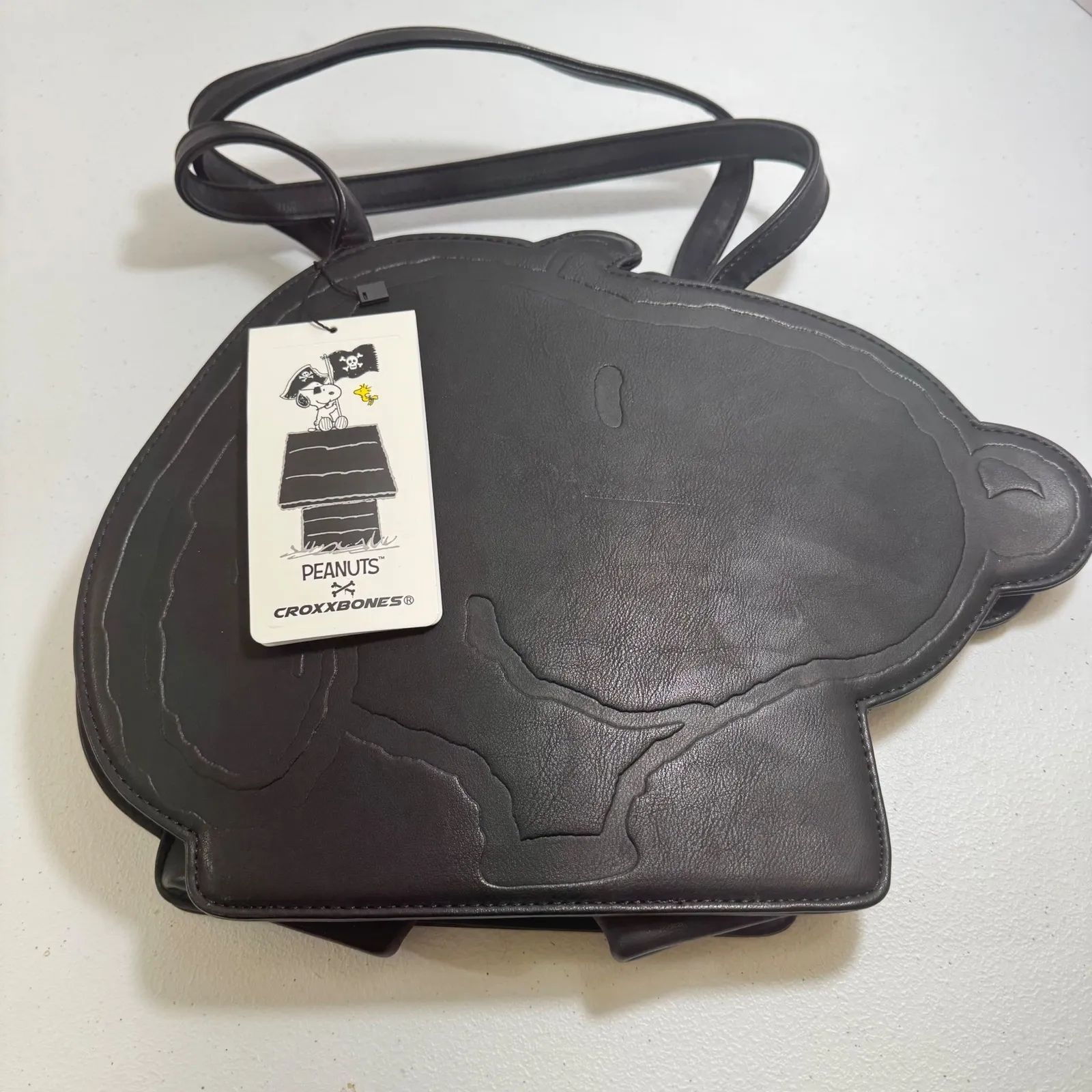 Peanuts Croxley Bones Black Snoopy Character Shaped Crossbody Bag NWT - Image 3