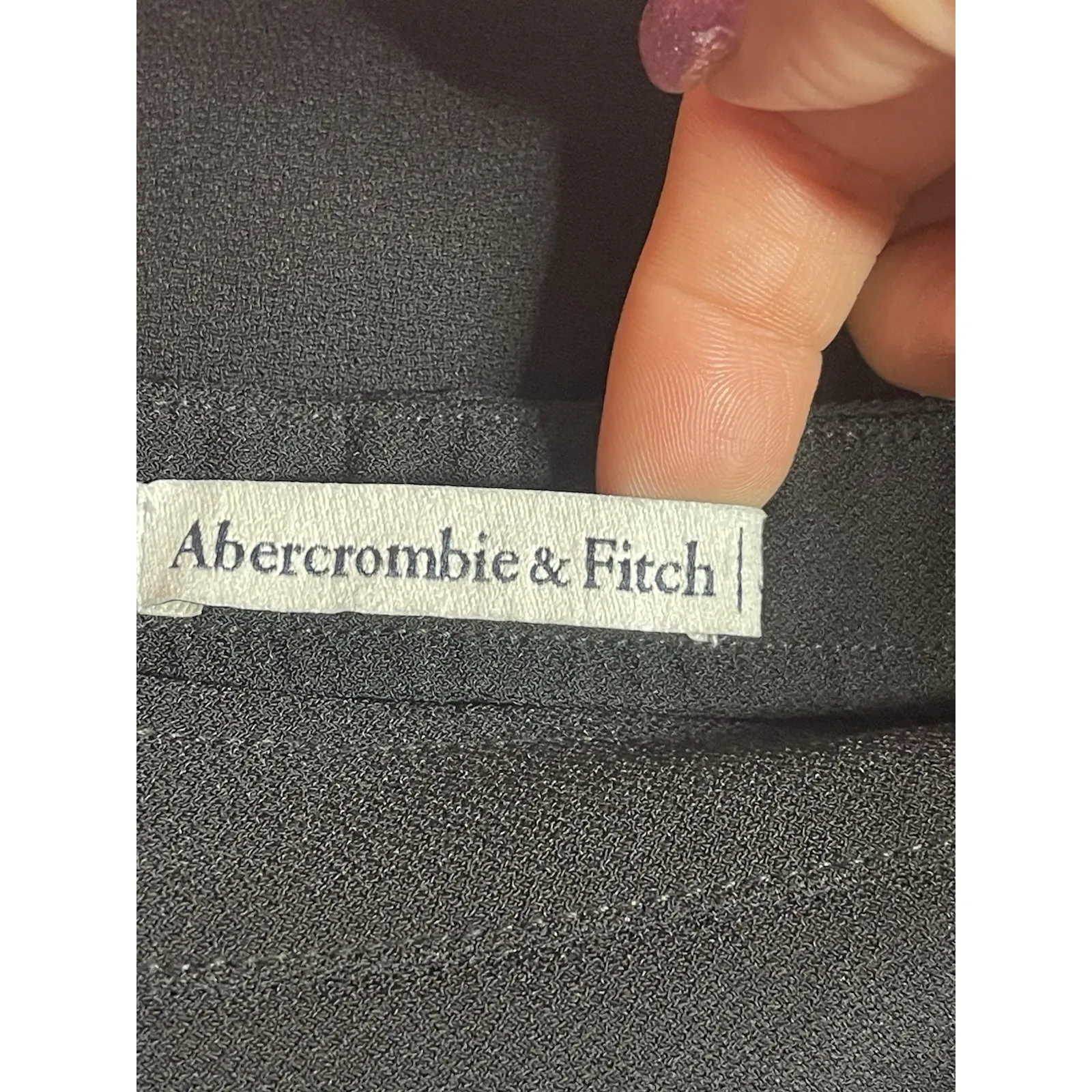 Abercrombie & Fitch Black Skirt Womens Size LP A-Line Side Zip Cottage Bin11 - Image 2
