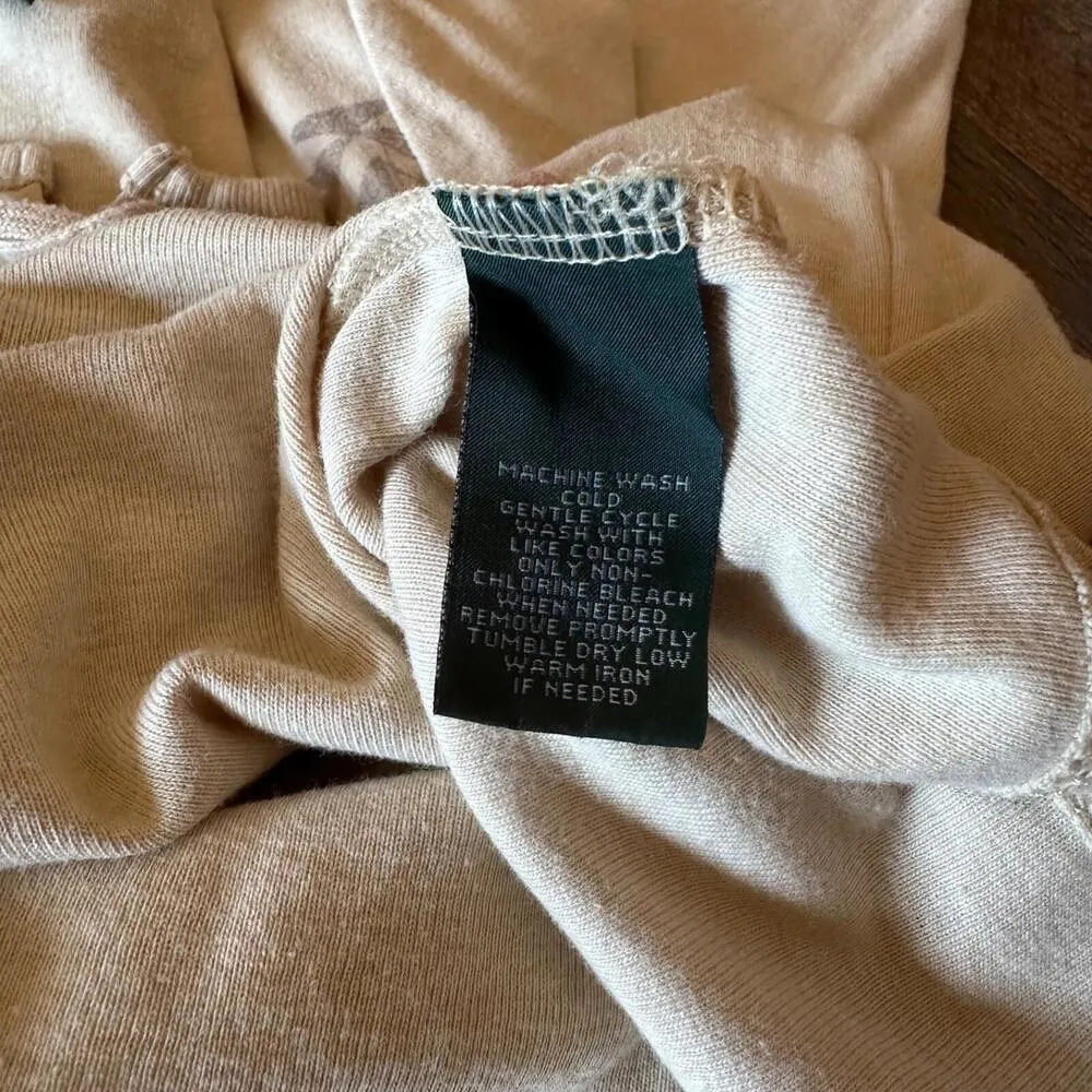 Lauren Ralph Lauren Southwestern Aztec Tribal Pattern Cotton Top Beige Medium - Image 5