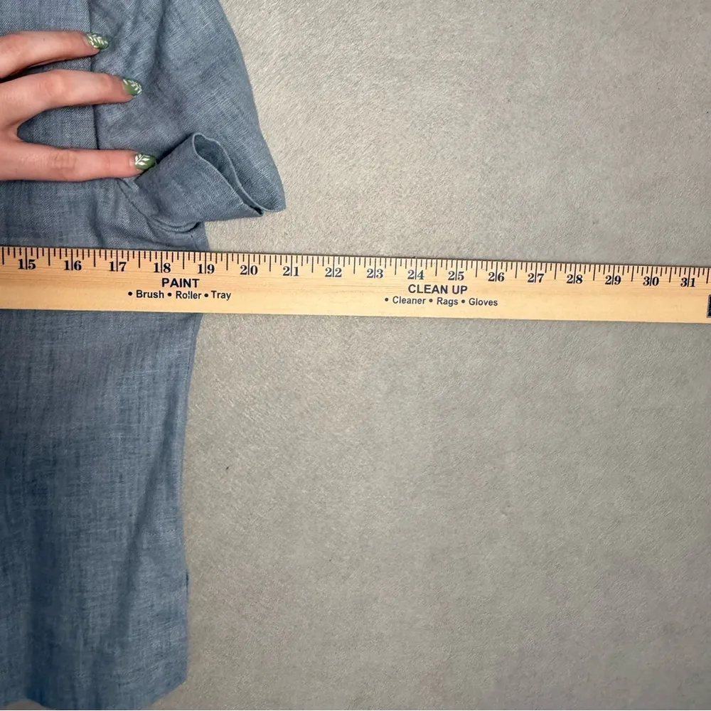 Maggy London Women’s Petite Linen Blend Short Sleeve Button Down Spring size 10 - Image 7