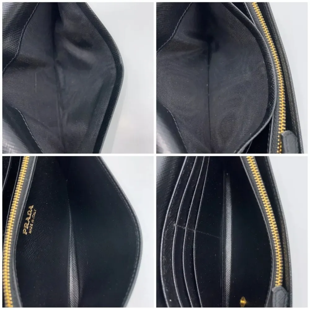 Prada  Black saffiano leather Wallet and Card Holder Set W/box - Image 6