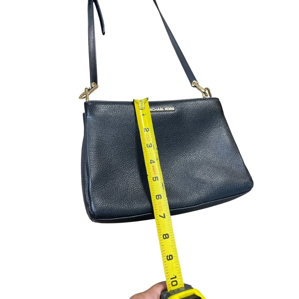 Michael Kors Womens Black Pebbled Leather Crossbody Handbag SKU 9221 - Image 6