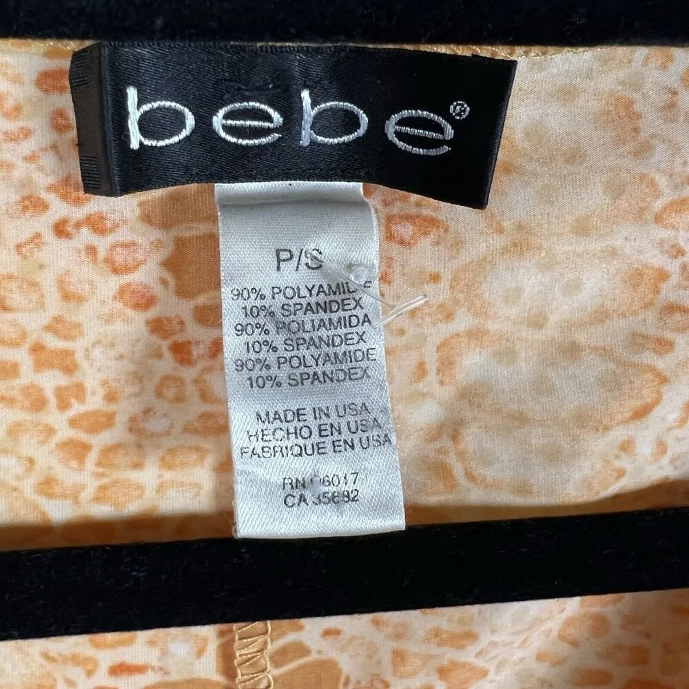 VTG Y2K Bebe Retro Orange Snake Print  Sequin Sleeveless Crop Top Women’s Size S - Image 5