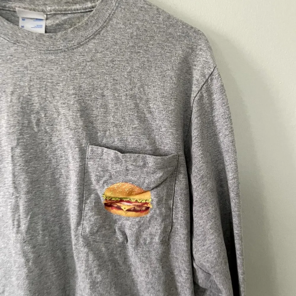 MBI big burger thursday medium cotton long sleeved gray shirt crewneck style - Image 2
