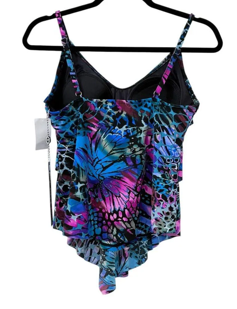 NWT! Magicsuit by Miraclesuit Blue Rita Tiered Tankini Top - Image 7