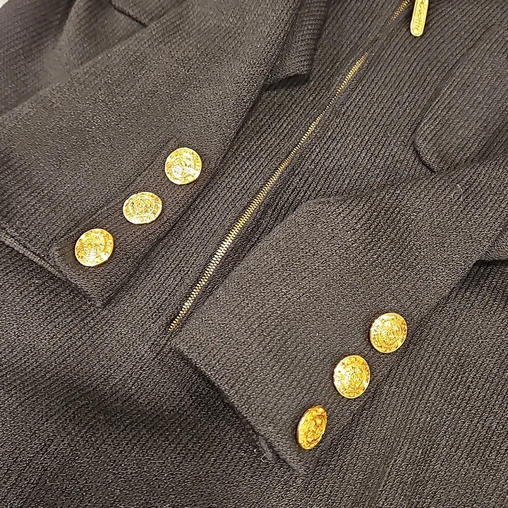 💕ST JOHN💕 Vintage Half Zip Santana Knit Pencil Dress ~ Black 2 - Image 5