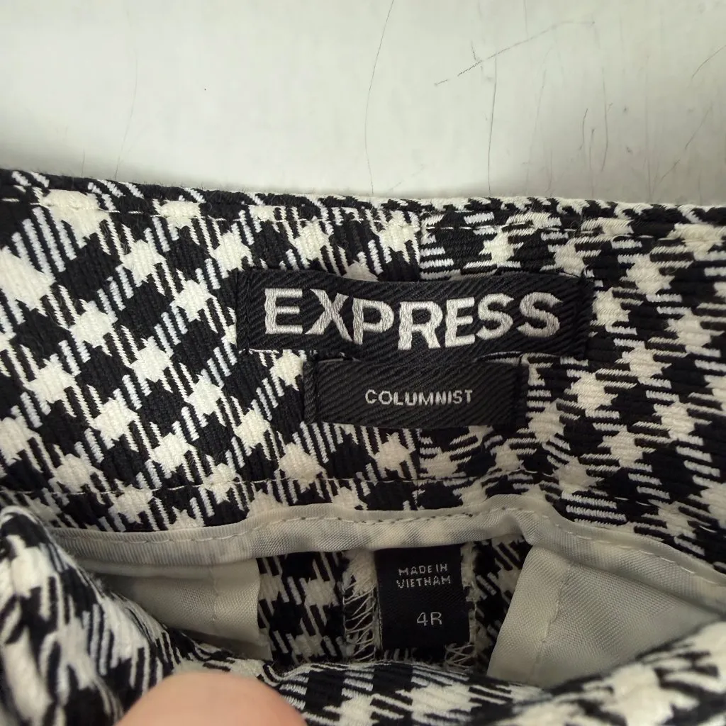 NWT Express Columnist Pants Plaid Ankle Black White Size 4 NEW - Image 4