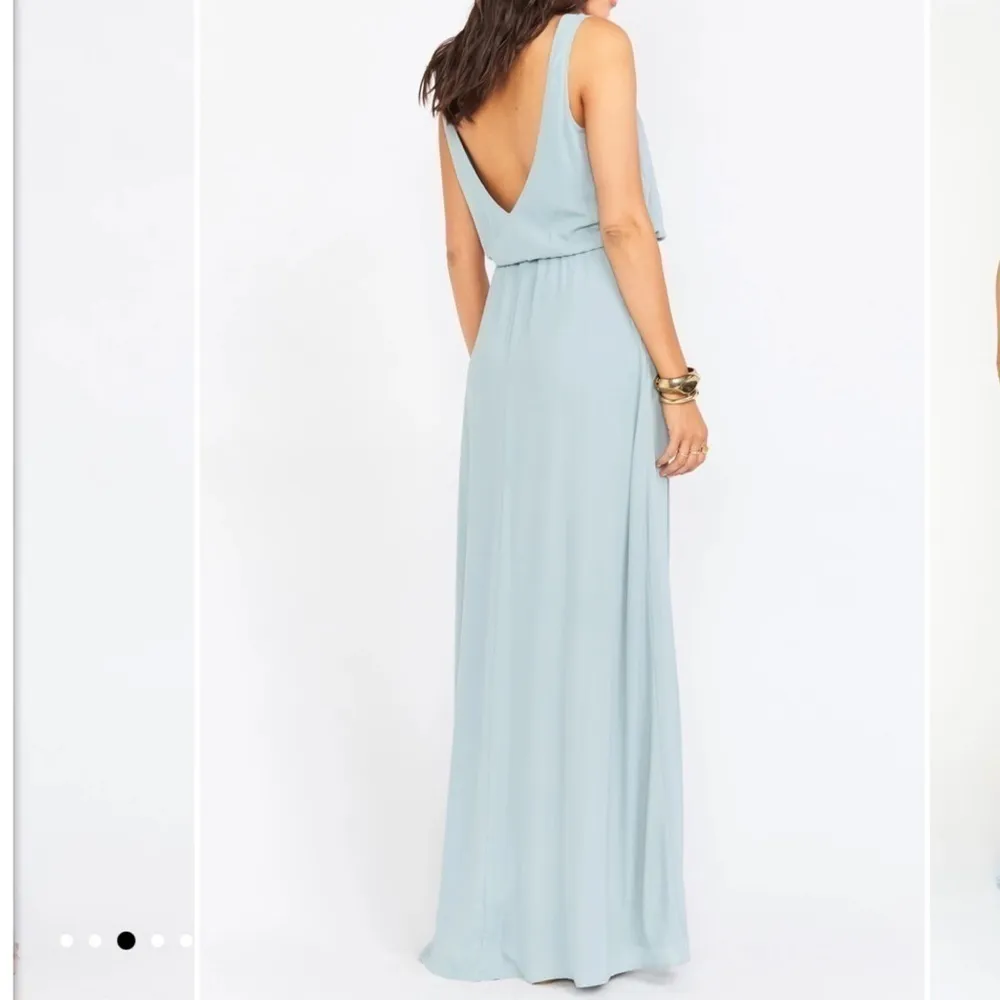 NWOT SHOW ME YOUR MUMU Kendall Maxi Dress Silver Sage Crisp - Image 3