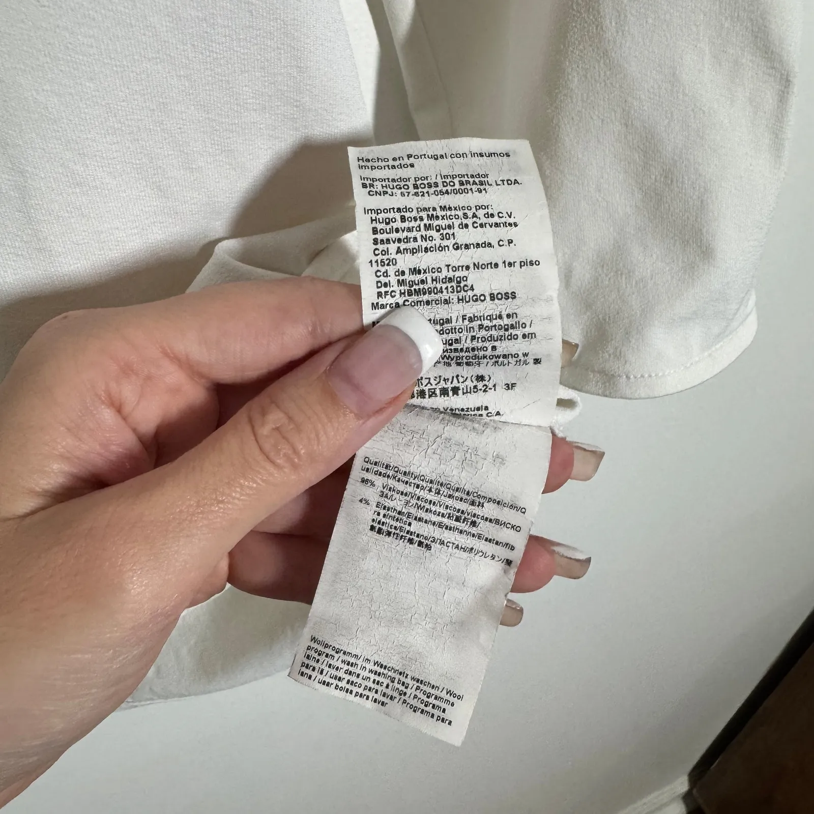 Hugo Boss Top Women's M "Elenka" White 3/4 Sleeve Blouse Quite Luxury Minimal - Image 8