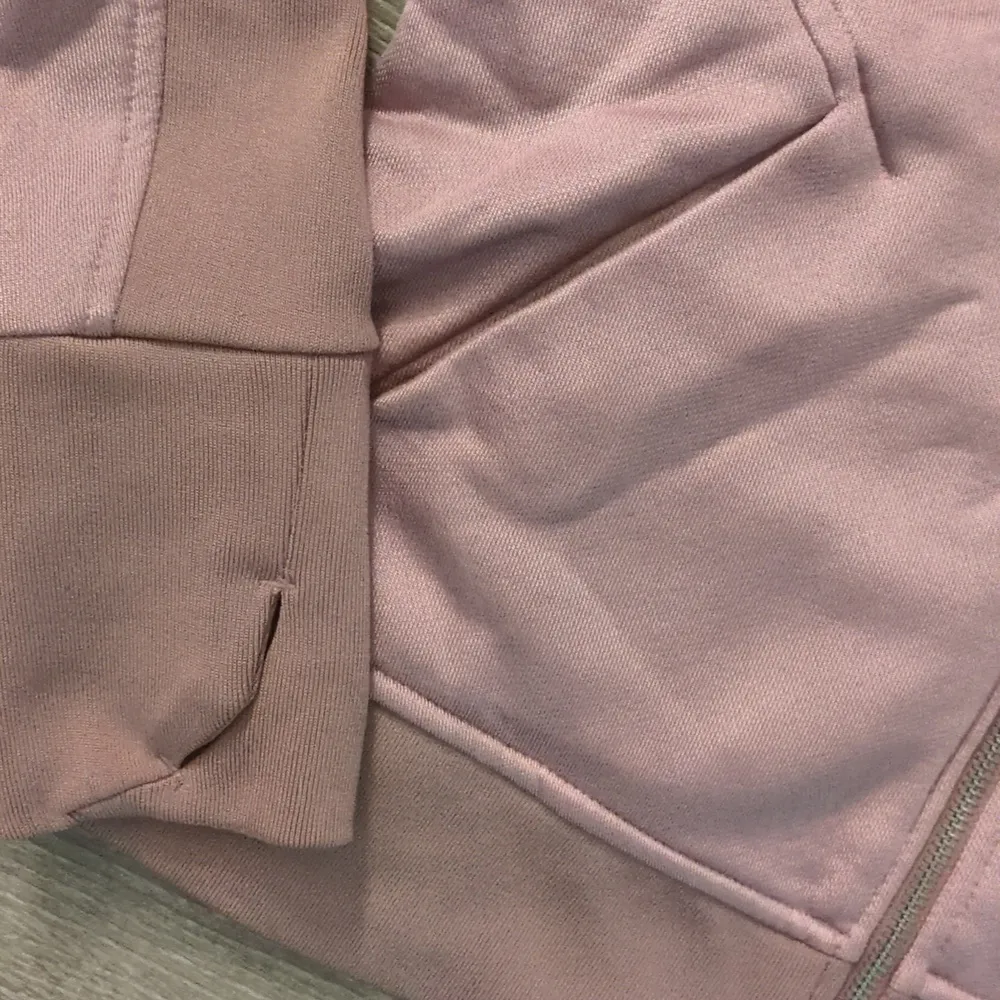 Athleta Hoodie Women Medium Mauve Triumph Luxe Shine Full Zip French Terry Small - Image 2