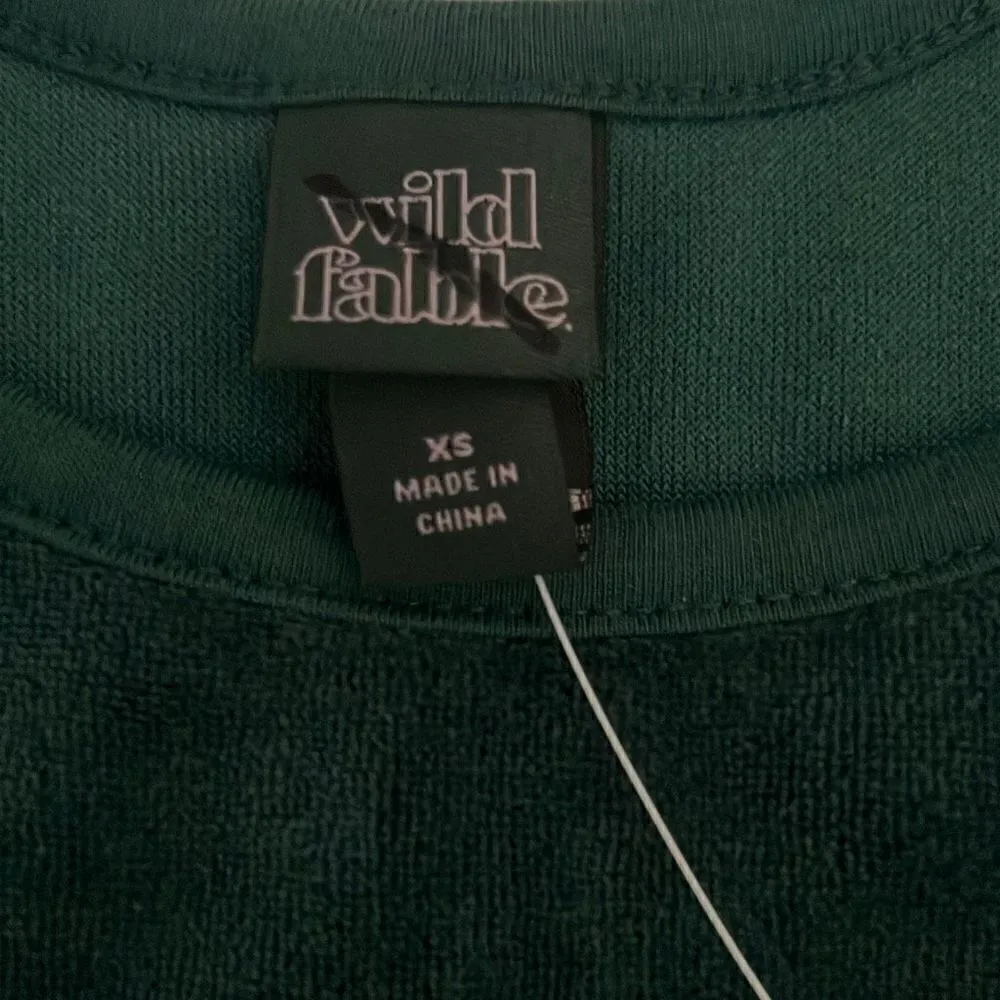 WILD FABLE Women's Velour Cropped Tank Top  Green Size XS - - Image 4