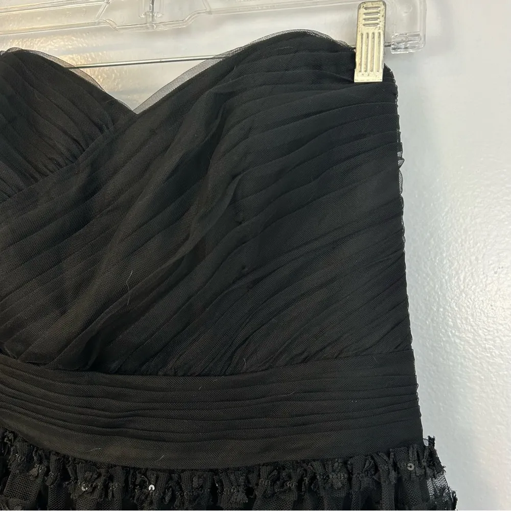 Cheers  Black Strapless Sequin Mini Ruffle Party Dress Size 10 - Image 5