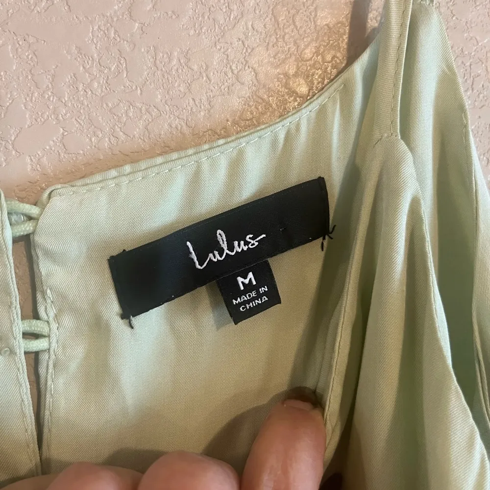 Lulus Dance in the Daylight Light Green Tiered Maxi Dress size M - Image 10