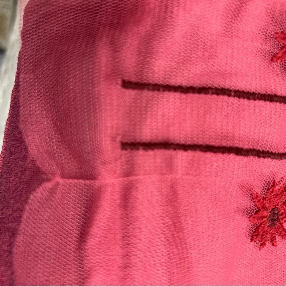 Embroidered mesh Floral Pink Women's Top xl strappy tank boho Y2K festival cami - Image 14