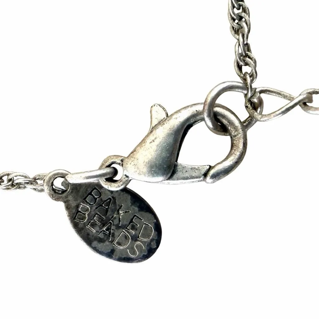 Baked Beads Red Glass & Silver - Image 4