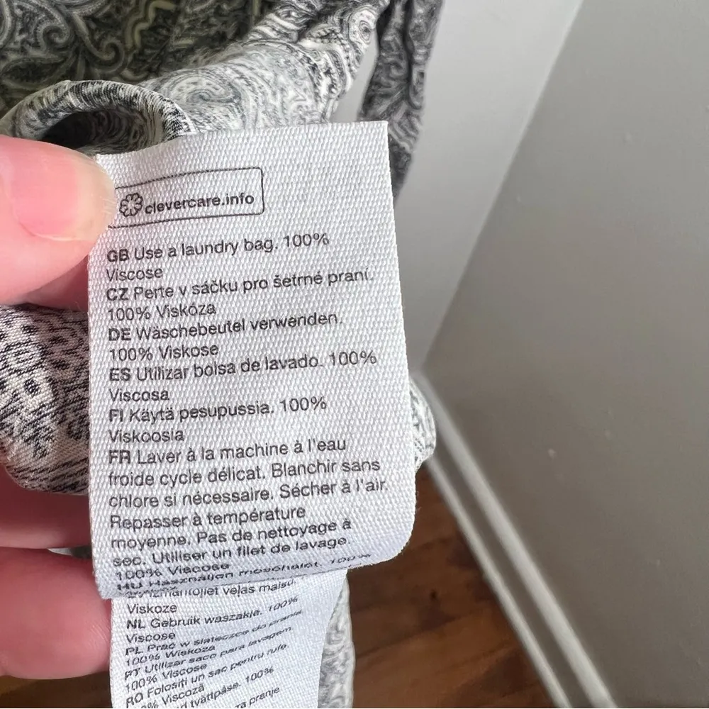 & Other Stories Paisley Puff Sleeve Mini dress White Black 6 - Image 16