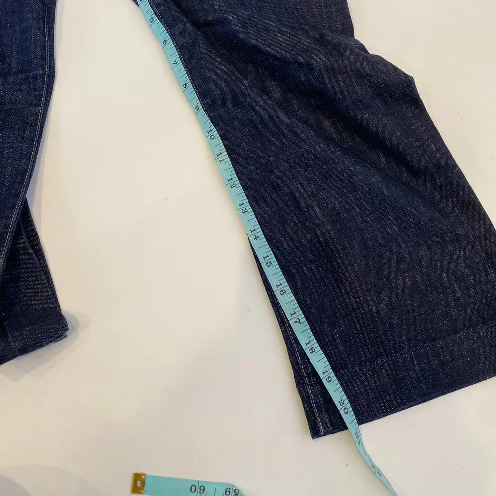 7FAMK Crop Dojo Capri Denim Jeans Cotton Dark Blue EUC Sz 29 - Image 11