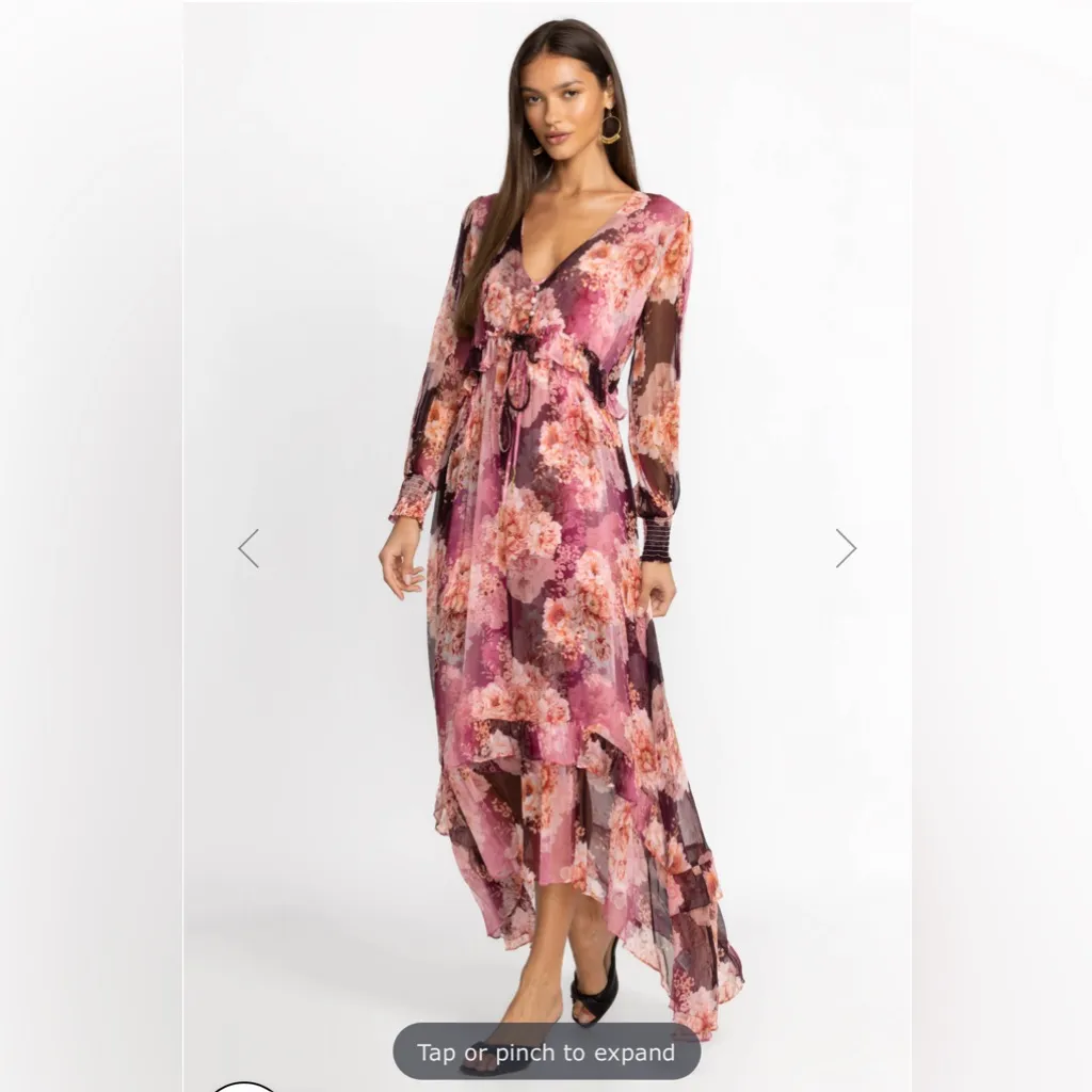 Johnny Was CARINA 100% SILK MAXI DRESS SIZE XL - Image 3