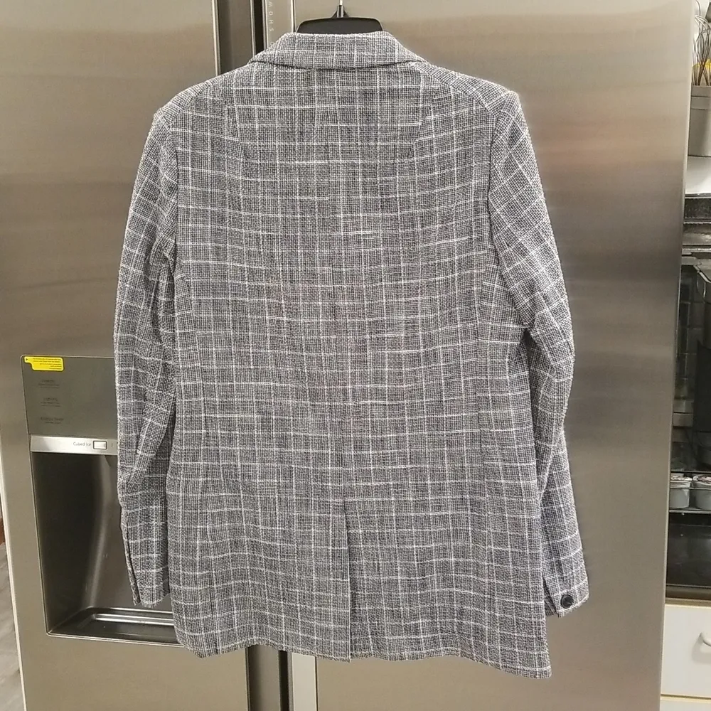 💕RAG & BONE💕 Ames Deconstructed Check Tweed Relaxed Fit Blazer Grey 8 NWT - Image 12