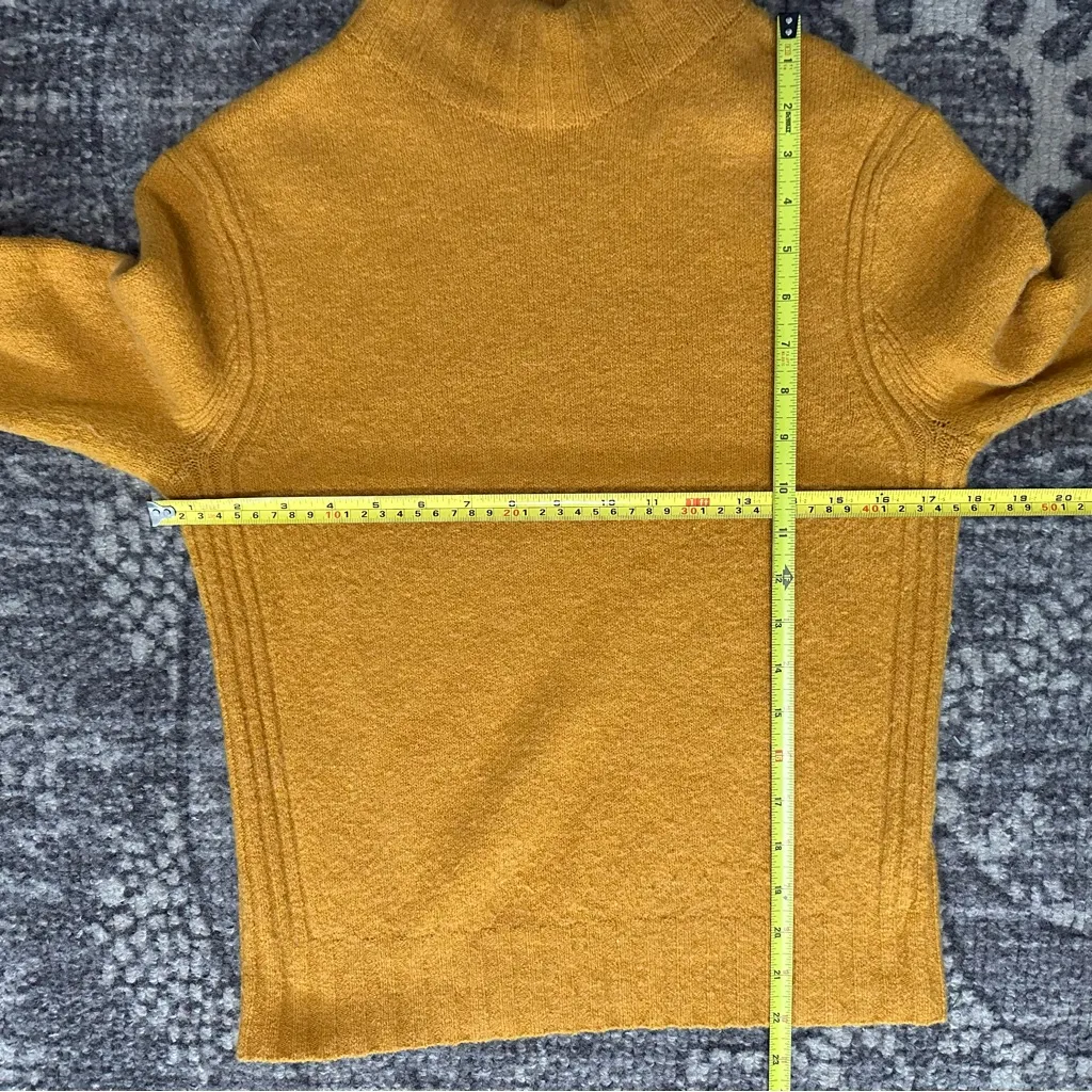 J. Crew Point Sur Sz S Mustard Yellow Merino Wool Alpaca Blend Mock Neck Sweater - Image 6