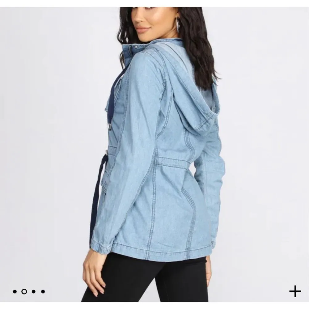 Ashley Vintage charm Windsor Carpe Denim Anorak jacket size medium - Image 3