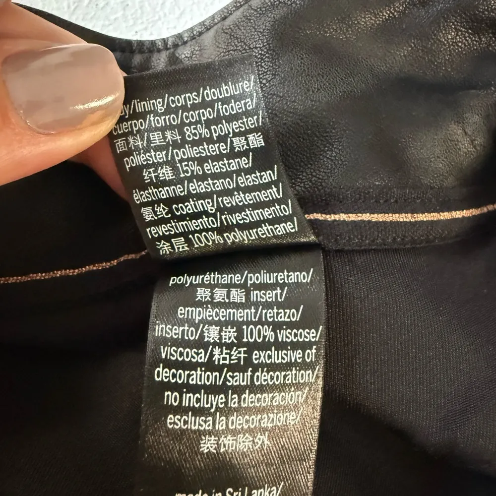 Victoria’s Secret Sport Faux Leather Jacket Rose Gold Hardware Black Medium Vtg - Image 10