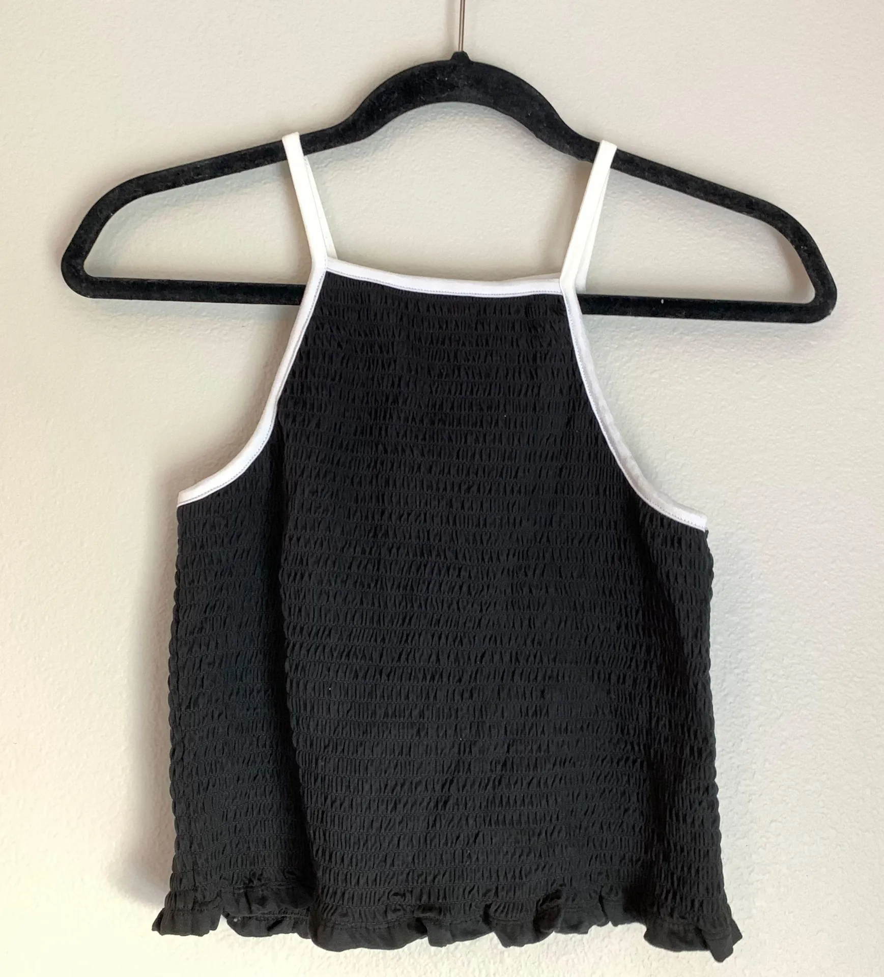 Black & White High Neck Ruched Tank Top Size M - Image 4