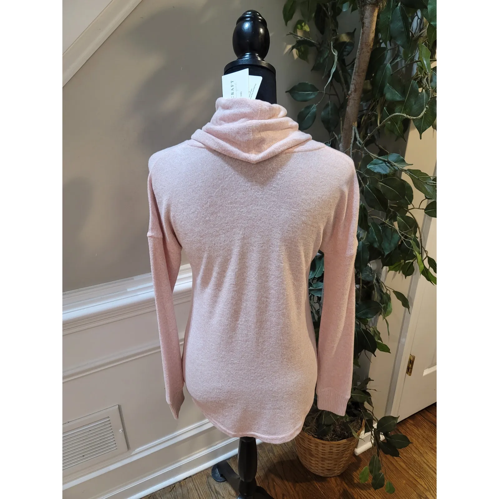 Boxercraft Sweater Women's XS Blush Heather Soft Cuddle Cowl Neck Long Sleeves - Image 7