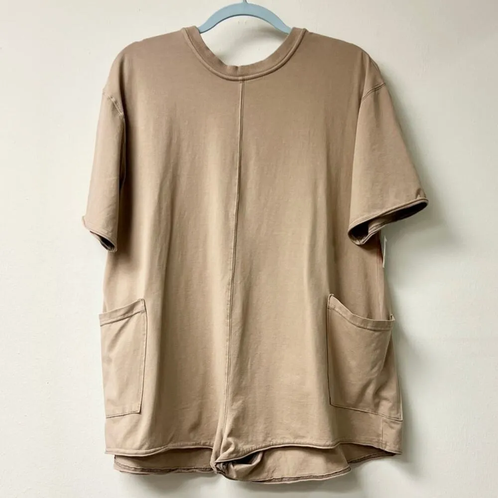 NWT FP Movement by Free People Hot Shot Tee Romper Mocha Latte Women's Size XS Brown - Image 4