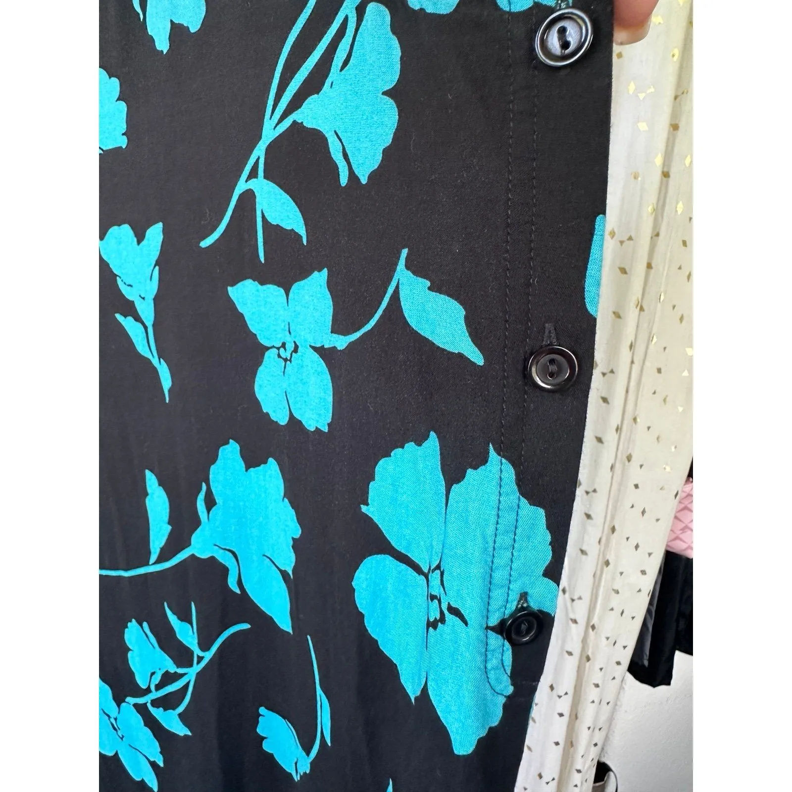 Jennifer Moore Hawaiian Aloha Tropical Lagenlook Sheath Overall Style Dress L - Image 3