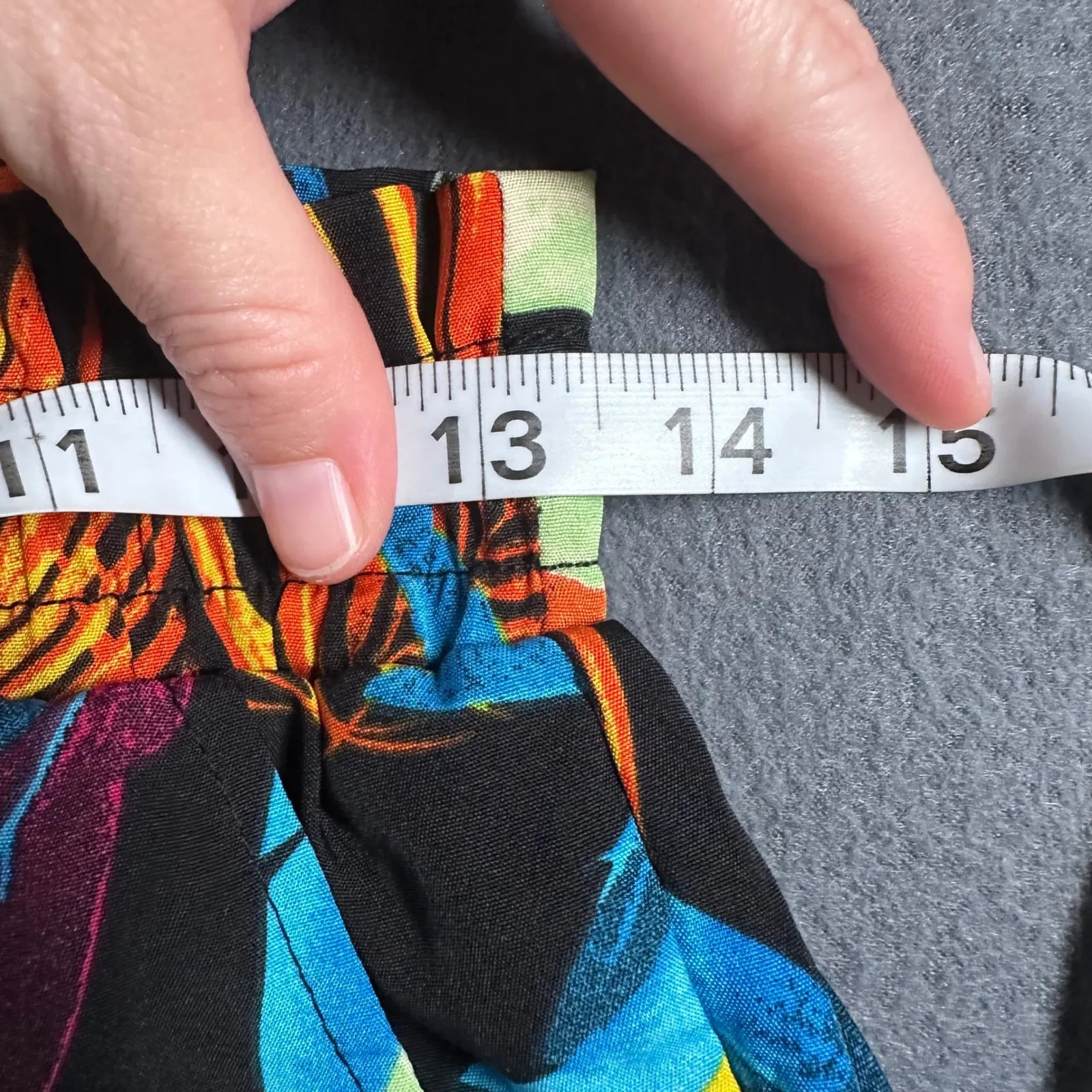 Shein Tropical Print Shorts Womens Medium Black Multicolor Elastic Waist Summer - Image 7