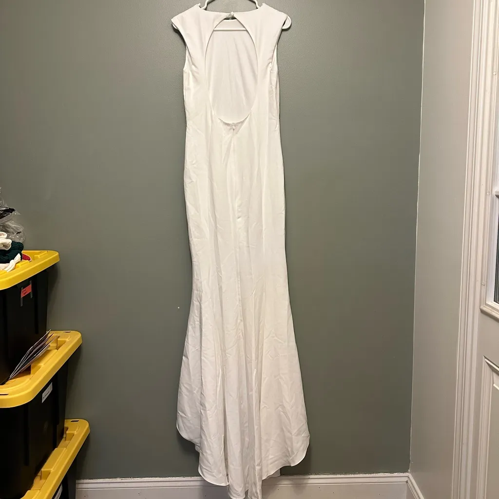 NWT True Violet Bridal Cap Sleeve Backless Maxi Dress in Ivory UK 12 / US 8 White Size undefined - Image 3