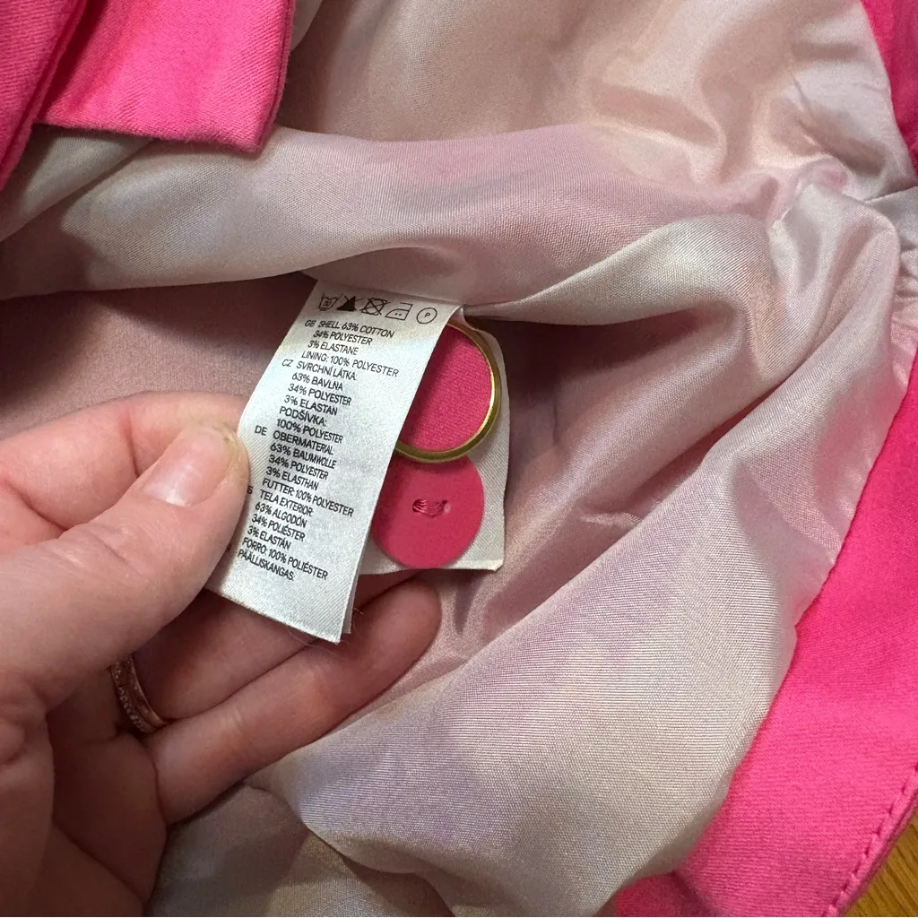 H&M Blazer Hot Pink Women’s Sz 4 Double Breasted Gold Buttons Business Casual - Image 5